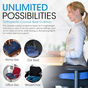 Coussin de siège ergonomique pour chaise de bureau, coussin en mousse à mémoire de forme pour le coccyx - Product Image 3