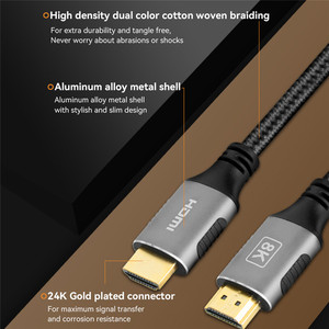 Certificato 48Gbps 8K 60 <span class=keywords><strong>HDMI</strong></span> 2.1 Kabel placcato oro <span class=keywords><strong>3</strong></span> metri <span class=keywords><strong>HDMI</strong></span> a <span class=keywords><strong>HDMI</strong></span> cavo - Product Image 6