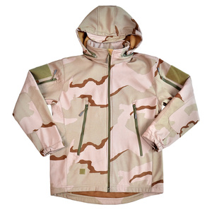 Men's Tricolor Desert Camouflage Tactical Sport Fleece Hoodie Jacket TAD Shark <strong>Skin</strong> Soft Shell for Winter - Product Image 5