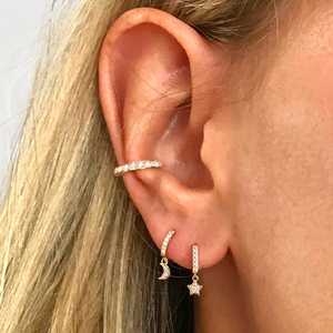 ROXI 2021 Boucles d'oreilles pendantes étoile et lune en zircon, boucles d'oreilles huggies pour femmes en argent S925 - Product Image 6