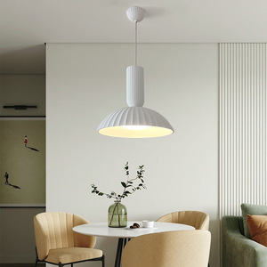 2024 Cream-Colored Modern Minimalist Dining Room <b>Chandelier</b> High-End French Pendant <b>Light</b> for Bedroom Bedside Lighting - Product Image 5