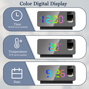 Reloj Despertador Digital LED con Rotación de 180°, USB, Electrónico, para Dormitorio, Sala de Estar, Escritorio, Venta al Por Mayor - Product Image 6