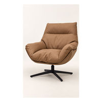 Fauteuil pivotant moderne en tissu rembourré avec coussin en mousse haute densité et pieds en métal, fauteuil d'appoint pour salon