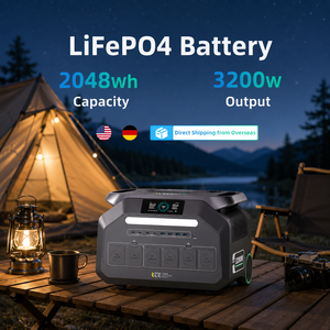 เครื่องกำเนิดไฟฟ้าพลังงานแสงอาทิตย์แบบพกพา US Spot Home Backup Emergency Power LiFePO4 MPPT สำหรับเครื่อง CPAP ชาร์จเร็ว 3200w 2048wh 120v - Product Image 1
