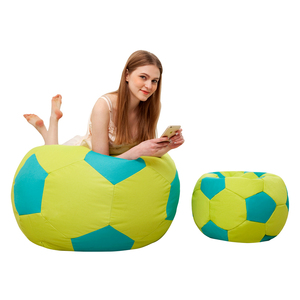 كرسي بين باج على شكل كرة مصنوع من قماش أكسفورد مقاوم للماء بنمط كرة السلة وكرة القدم متعدد الألوان - Product Image 4