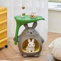 Table basse moderne en pierre motif chat mignon avec trous, table d'appoint, décoration intérieure, rangement, salon, design de dessin animé