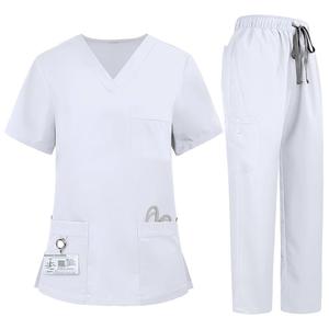 <b>Machine</b> Wash Modern Fit V-Neck Scrub Top with Slight <b>Stretch</b> Semi Slim Fit for Nurses in Hospitals - Product Image 1