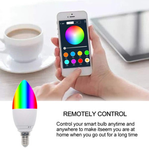 Ampoule LED intelligente à intensité variable, lumière de bougie RGB, commande vocale WiFi avec Alexa et Google Assistant, E14/E27, pour la maison, la chambre à coucher, la cuisine - Product Image 4