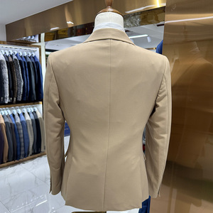 Abito da <span class=keywords><strong>uomo</strong></span> <span class=keywords><strong>slim</strong></span> <span class=keywords><strong>fit</strong></span> due pezzi, elegante <span class=keywords><strong>smoking</strong></span> per matrimoni, completo di pantaloni per giovani e uomini - Product Image 3