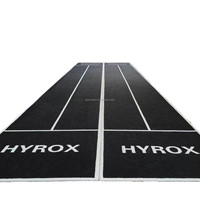 Schwarzer Sprint-Track Fitness Kunstrasen-Teppichbelag Langlebiger Hyrox-Rasen mit Individuellem Logo Schlittenrasen 2m x 16,1m / 4m x 16,1m