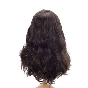 Pelucas de cabello humano remy para mujer, de piel fina de silicona inyectada natural personalizada, pelo largo rizado negro - Product Image 6