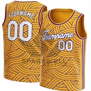 Custom Sublimated Basketball Jersey <b>Purple</b> Blue Geometric Pattern Breathable Mesh <b>Tank</b> <b>Top</b> Unisex Adult Regular Fit - Product Image 6