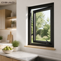 Ventana Abatible Manual Moderna |   Ventana Abatible de Aleación de Aluminio con Vidrio Templado Aislante para Uso Residencial y en Baños