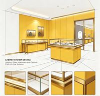 Vitrine de comptoir pour bijouterie et horlogerie avec éclairage LED, couleurs personnalisables et design durable pour les magasins de vente au détail de bijoux