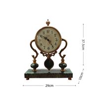 Horloge de bureau vintage en métal, silencieuse, à quartz, analogique, ornementée, décorative, pour salon
