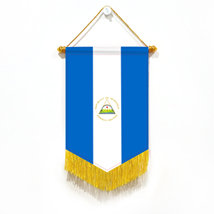 Wholesale Mini Pennant Car Flags Nicaragua Wall Decor <b>Small</b> <b>Ornaments</b> Hanging Digital Printing Satin Material - Product Image 1