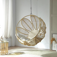 Fauteuil suspendu d'extérieur à motif floral pour adulte, ensemble table basse et chaise à bascule, coussin imperméable, balançoire de balcon en acier