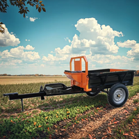 Petit godet de remorque agricole à quatre roues Micro-Tiller Transport monté sur tracteur à conducteur marchant pour l'agriculture et le jardinage