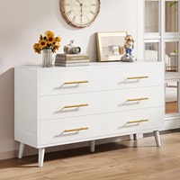 Ensemble de meubles de chambre à coucher en bois blanc Offres Spéciales cadre de lit 2 tiroirs table de chevet 5 tiroirs commode 6 tiroirs