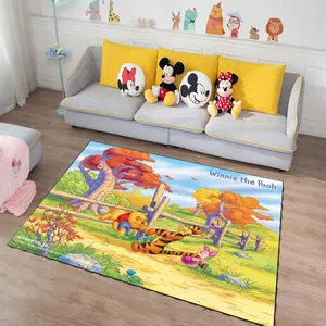 Tappeto tappeto per bambini in topolino di cartone animato in velluto di cristallo stampato antiscivolo per soggiorno in camera dei bambini