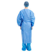 Blouse d'isolement stérile SMS 45g, jetable, renforcée, à usage unique, pour examen médical et chirurgical en milieu hospitalier