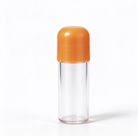Mini flacons en plastique en forme de capsule, vides, pour cosmétiques, poudre lyophilisée, contenants de stockage pour dents de bébé, avec bouchons électroplaqués colorés