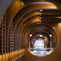 Armoire à vin minimaliste et écologique en acier inoxydable et bois massif avec étagères en bois extensibles et réglables pour l'ameublement de la maison