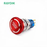 Saklar Darurat Tombol Tekan Jamur Logam Tahan Air 22mm