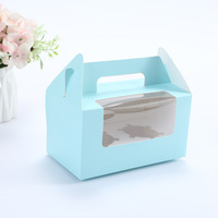 Boîte à muffins et cupcakes personnalisée rose, noire, blanche, bleue, avec fenêtre transparente, qualité alimentaire, pour collations, pâtisserie, desserts, mousse