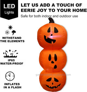 Fábrica personalizada 6 pies naranja calabaza inflable Halloween decoración impermeable LED para interior exterior hogar patio fiesta de vacaciones - Product Image 6