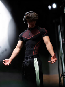 Nuova Maglietta Sportiva da <span class=keywords><strong>Uomo</strong></span> per Fitness, Traspirante, ad Asciugatura Rapida, Altamente Elastica, a Maniche Corte, per Allenamento in Palestra, Vestibilità Aderente - Product Image 3