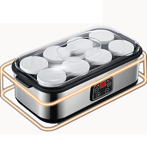 جهاز صنع زبادي درجة الحرارة التحكم مع شاشة الكريستال السائل و 8x180 مللي الزجاج الجرار جهاز صنع زبادي المنزل - Product Image 2