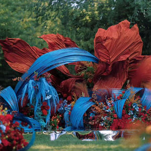 Vv396 Nouvelle Conception Toile de Fond de Mariage Fleur Géante Suspendue au Plafond ou au Mur <span class=keywords><strong>en</strong></span> Papier Soie <span class=keywords><strong>Organza</strong></span> Installation Artistique Décor de Scène - Product Image 4