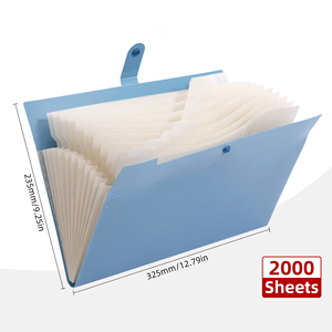 Classeur à soufflet A4 couleur macaron avec 8/12 onglets, pochettes en plastique PP, organiseur de bureau - Product Image 3