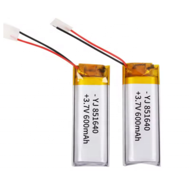 3.7V 600mAh Polymer Lithium Rechargeable Battery 851640