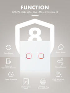 Interrupteur intelligent tactile Tuya Zigbee Alexa Google Glass pour la maison, télécommande, EU UK 2 gang 3 gang 4 gang, commande vocale - Product Image 2