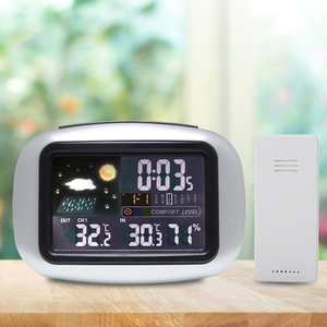 Estación Meteorológica Inalámbrica para interiores/exteriores, reloj despertador, mesa de escritorio electrónica, termómetro, higrómetro, calendario <span class=keywords><strong>Digital</strong></span> para bodas - Product Image 5