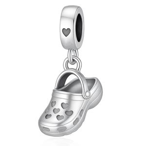 Abalorios Pan Charms de Plata de Ley 925 con diseños de Pantuflas, Oso, Zapatos <span class=keywords><strong>Crocs</strong></span>, Dólar y Cuentas de Espejo Luminosas, compatibles con pulseras <span class=keywords><strong>originales</strong></span> para la fabricación de joyas para <span class=keywords><strong>mujer</strong></span> - Product Image 2