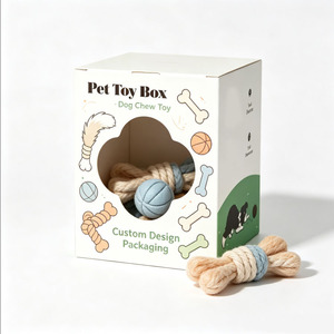 Boîte en carton pour jouets pour animaux de compagnie OEM, boîte cadeau en papier pliable, taille personnalisée, logo pour kit de jouets pour animaux de compagnie, emballage de vente au détail - Product Image 1