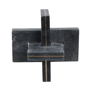 Scultura Geometrica in Marmo e Ottone a Nodo, Oggetto Decorativo Moderno in Pietra Intrecciata per Decorazione di Mensole - Product Image 1