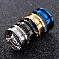 Professioneller 8mm Stufenkanten-Bohemian-Edelstahl Unisex-Verlobungsring Blanko mit Einzelkanalrillen für DIY-Einlagen-Schmuck