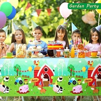 Kinder Farm Animal Theme Party Cartoon bedruckte Tischdecke Einweg Tischdecke für Geburtstags feier