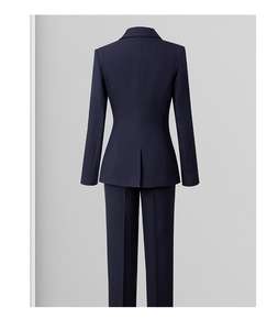 2024 <span class=keywords><strong>abbigliamento</strong></span> personalizzato da <span class=keywords><strong>donna</strong></span> abito da lavoro uniforme in due pezzi blu Navy Hotel direttore della banca impiegato <span class=keywords><strong>abbigliamento</strong></span> da lavoro formale - Product Image 2