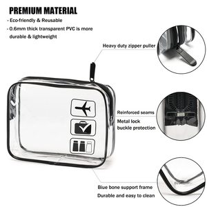 Meilleures ventes promotionnelles, sacs à maquillage OEM, sacs et étuis cosmétiques écologiques en PVC, impression de logo personnalisée, sac cosmétique - Product Image 2