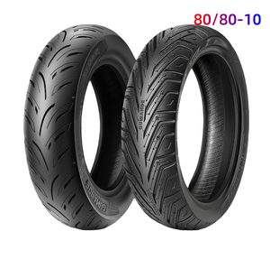 Neumáticos de Vacío Semi-Smooth 80/80-10, Neumáticos para Motocicleta, Neumáticos para Motocicleta Trike Aptos para Todo Clima y Lodo - Product Image 1