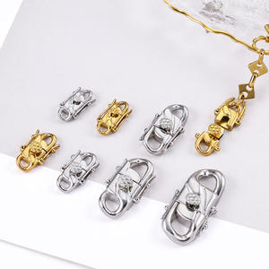 Chaîne cubaine en acier inoxydable avec fermoir tête de dragon plaqué or 18 carats inaltérable pour collier, bracelet et accessoires de bijoux DIY - Product Image 3