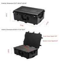 MQ1650 OEM Grande mallette rigide Boîte à outils de rangement Capacité de souper Valise à roulettes étanche avec mousse