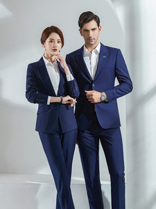 Mode vêtements de travail mariage garçons d'honneur formel hommes femmes simple boutonnage costume ensemble professionnel même Style décoration - Product Image 2