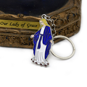 Llavero con Colgante de Nuestra Señora de Gracia, Aleación de Zinc, Amuleto Religioso, Regalo Unisex - Product Image 1