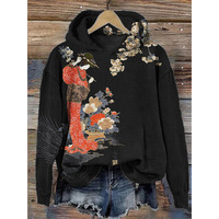 Robe ample Huayi Printemps-Automne Streetwear Basique Vintage Imprimé Artistique Japonais Sakura pour Femme Zhejiang Chine HUAYI1006 Prise en charge